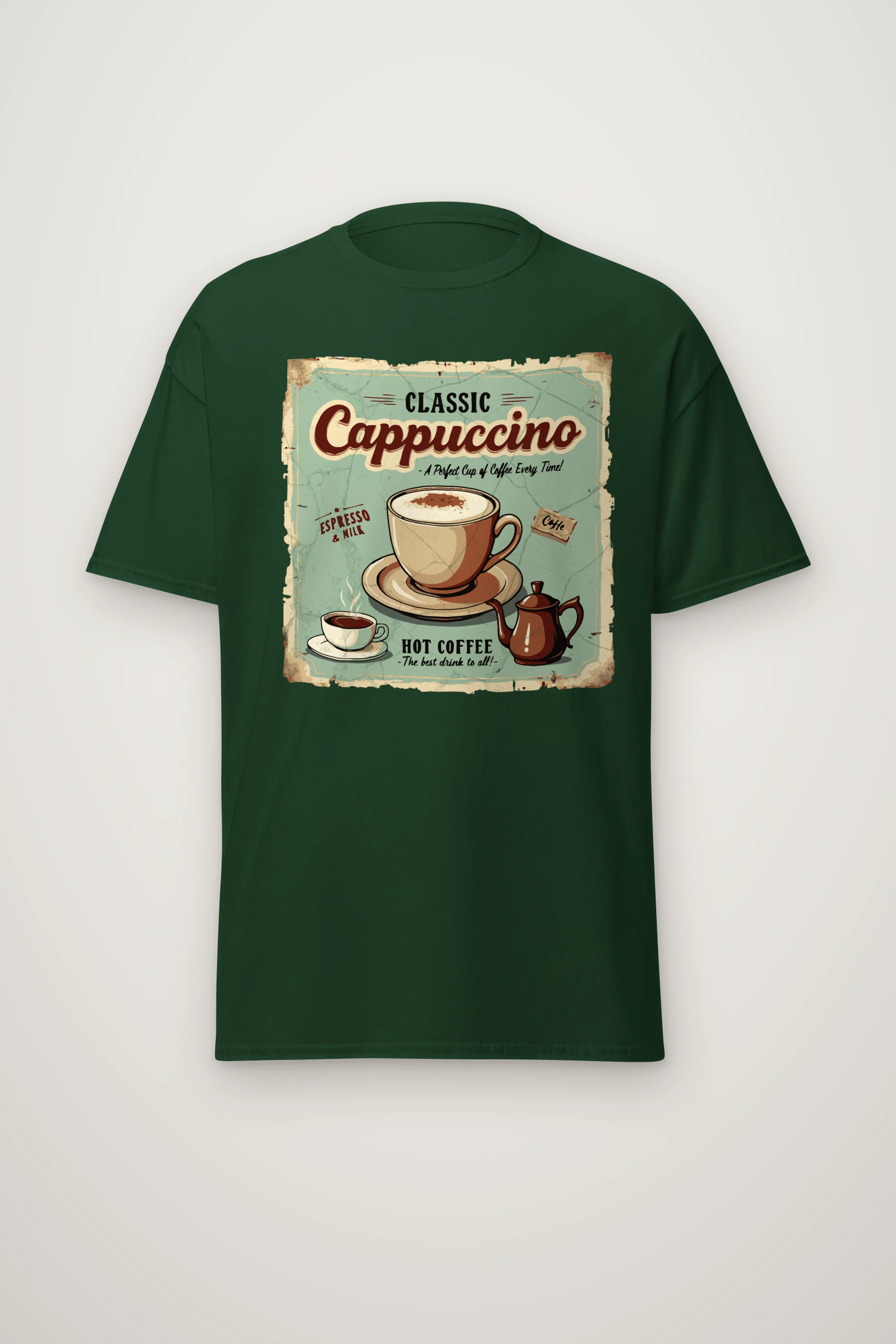 "Classic Cappuccino" Heavyweight Unisex Crewneck T-shirt