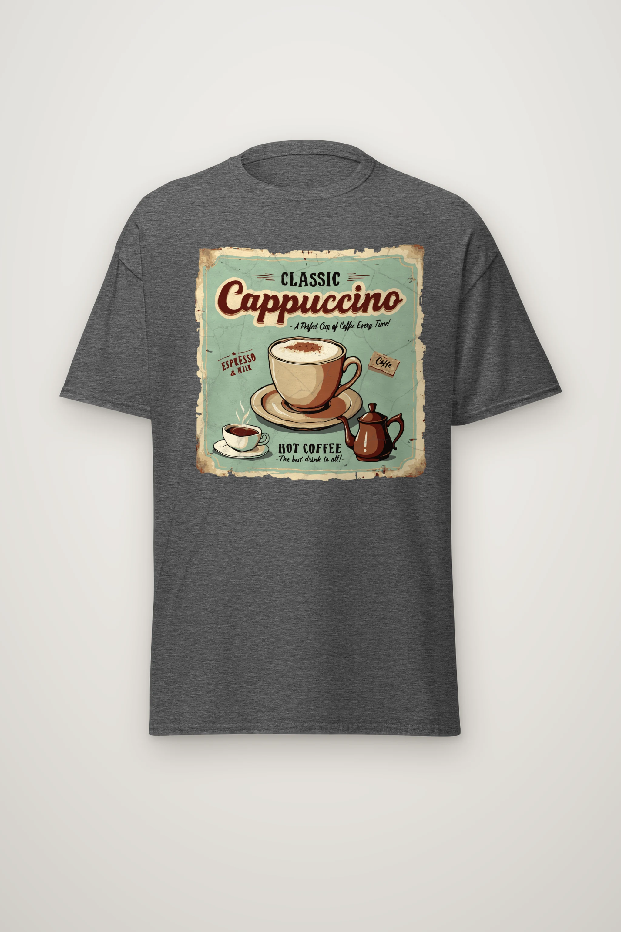 "Classic Cappuccino" Heavyweight Unisex Crewneck T-shirt
