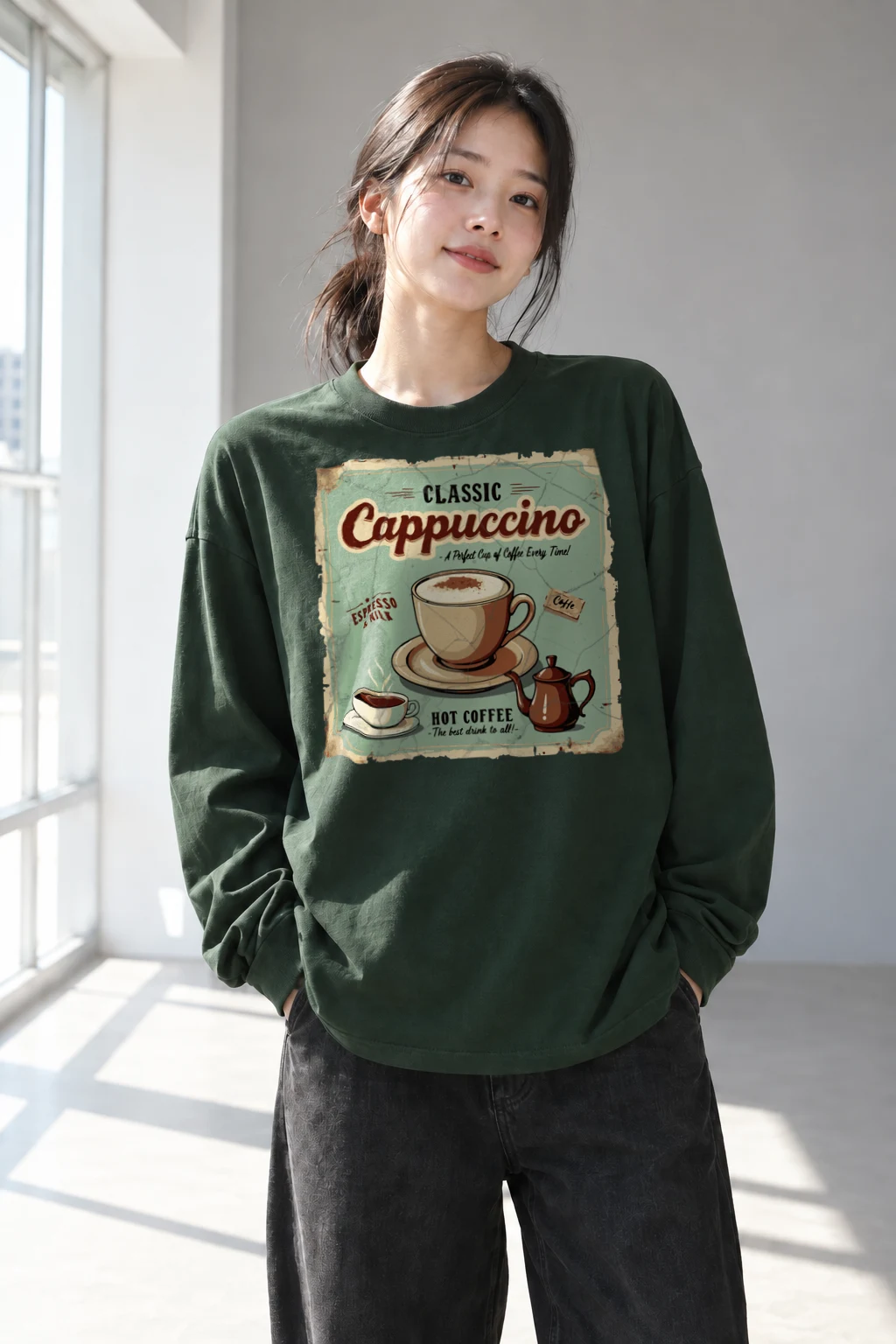 "Classic Cappuccino" Unisex Longsleeve T-shirt | Gildan 2400