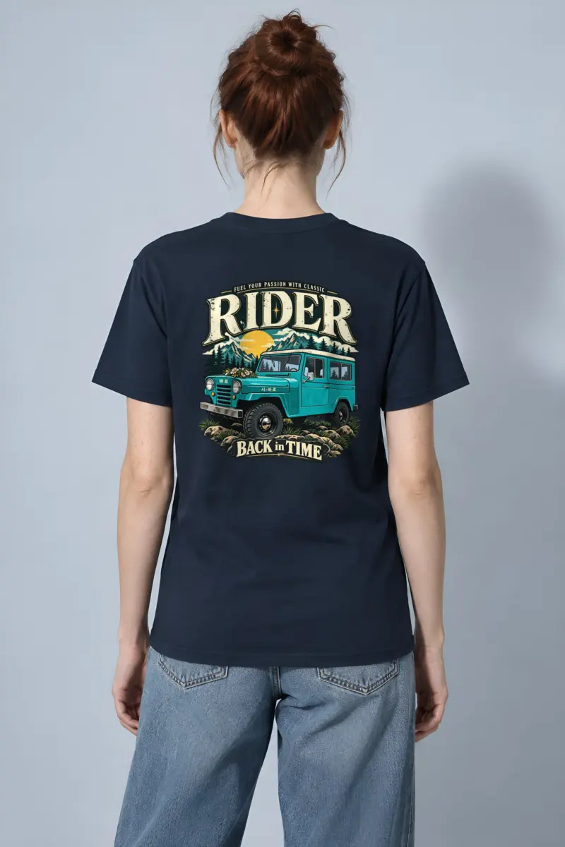 "Classic Rider Back In Time" Heavyweight Unisex Crewneck T-shirt