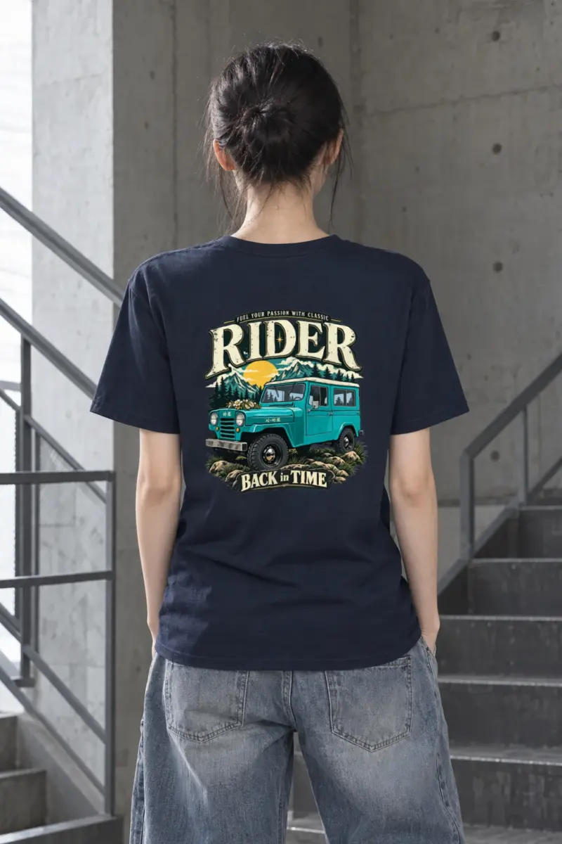 "Classic Rider Back In Time" Heavyweight Unisex Crewneck T-shirt