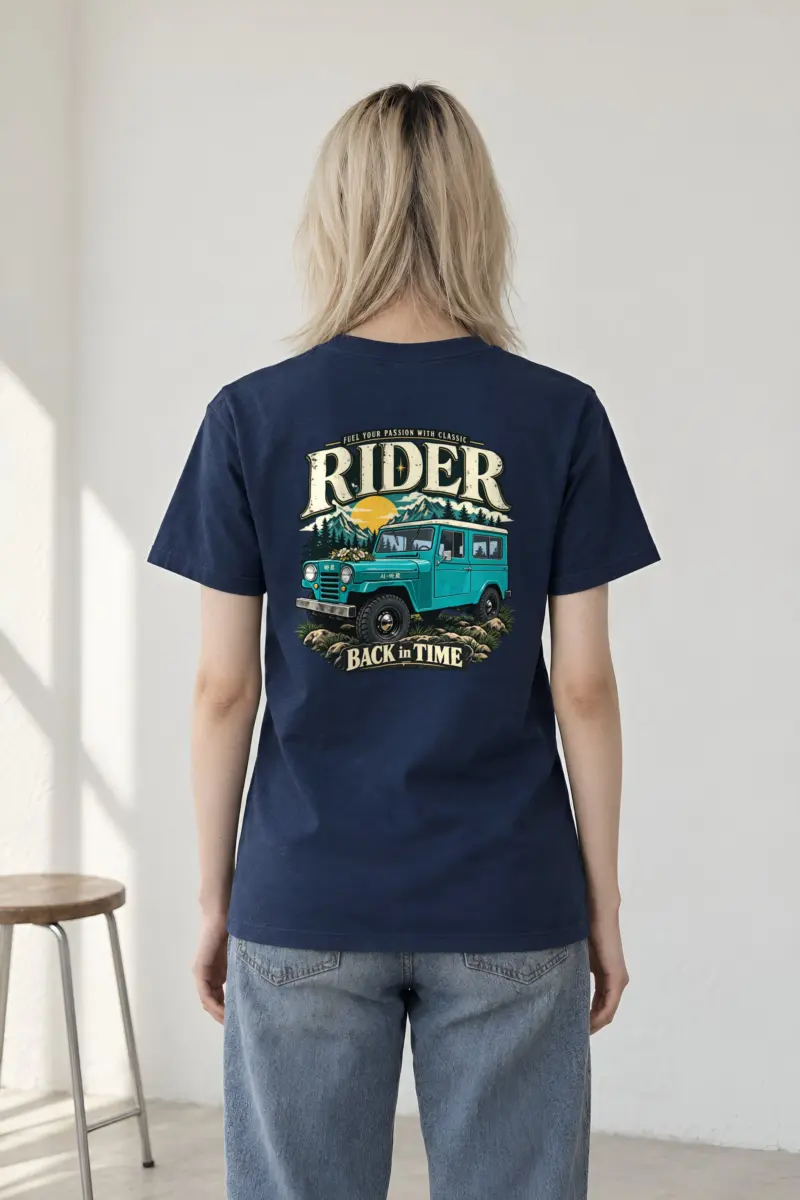 "Classic Rider Back In Time" Heavyweight Unisex Crewneck T-shirt