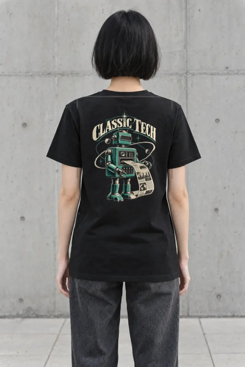 "Classic Tech Newsbot" Heavyweight Unisex Crewneck T-shirt