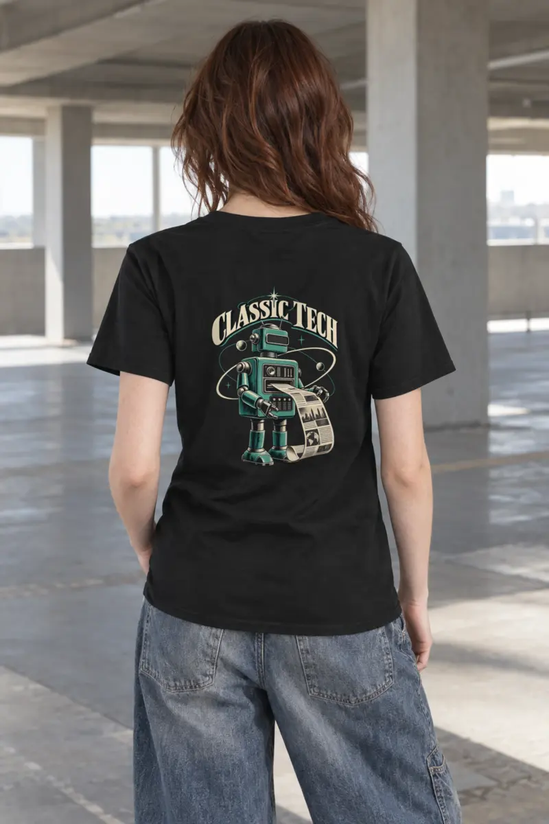 "Classic Tech Newsbot" Heavyweight Unisex Crewneck T-shirt
