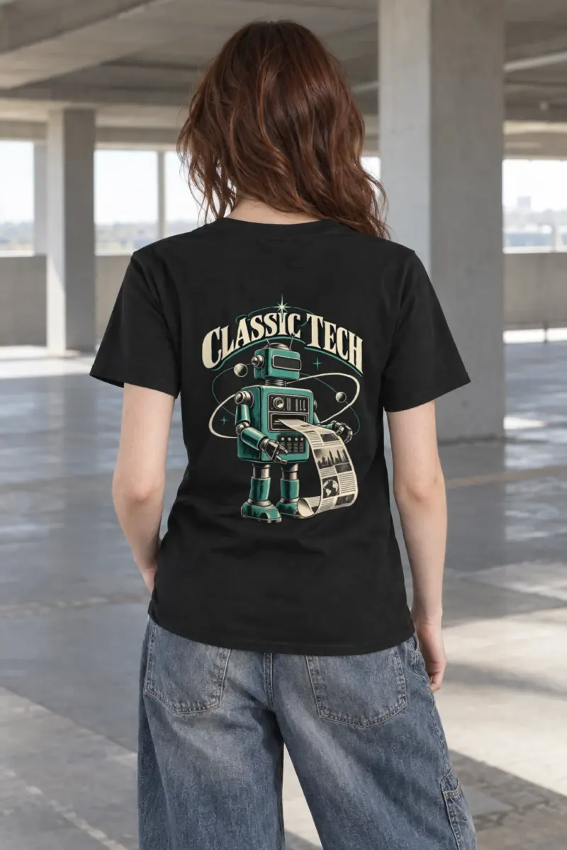 "Classic Tech Newsbot" Heavyweight Unisex Crewneck T-shirt
