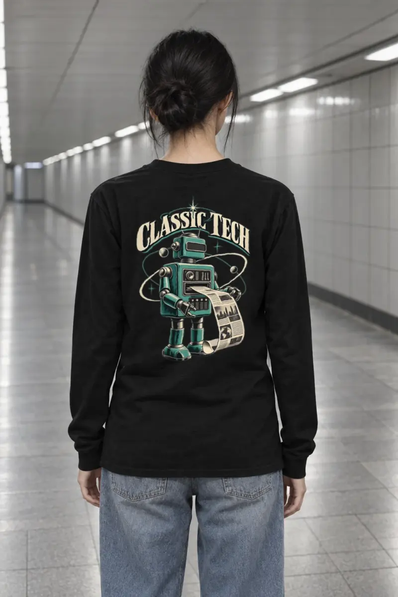 "Classic Tech Newsbot" Unisex Longsleeve T-shirt