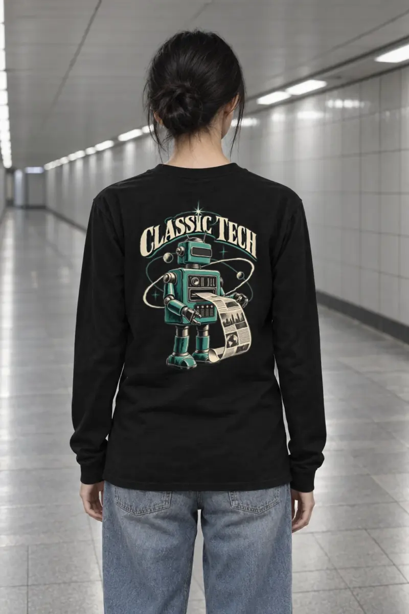 "Classic Tech Newsbot" Unisex Longsleeve T-shirt