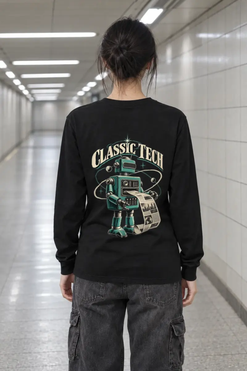"Classic Tech Newsbot" Unisex Longsleeve T-shirt