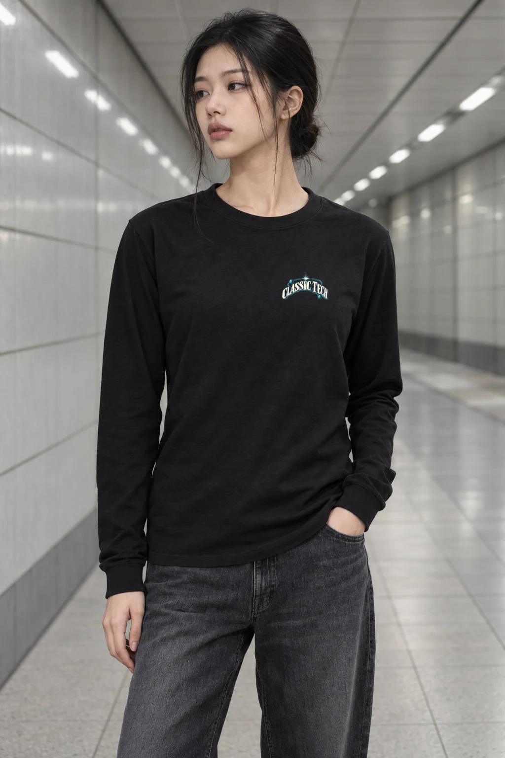 "Classic Tech Newsbot" Unisex Longsleeve T-shirt