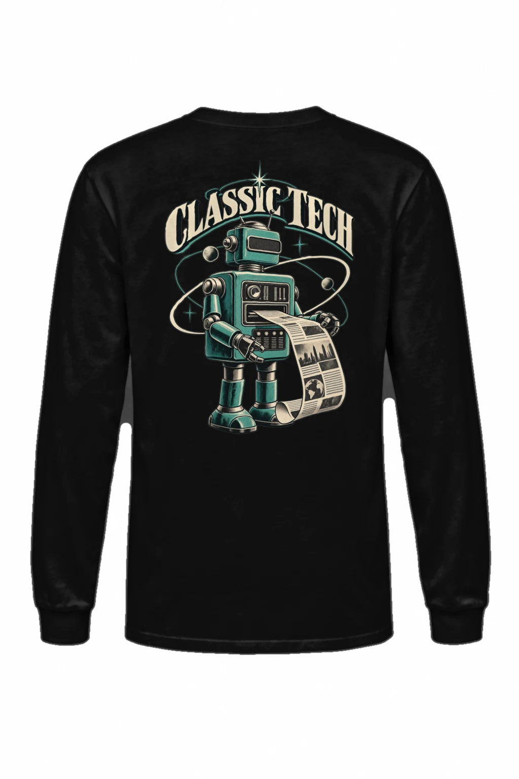 "Classic Tech Newsbot" Unisex Longsleeve T-shirt