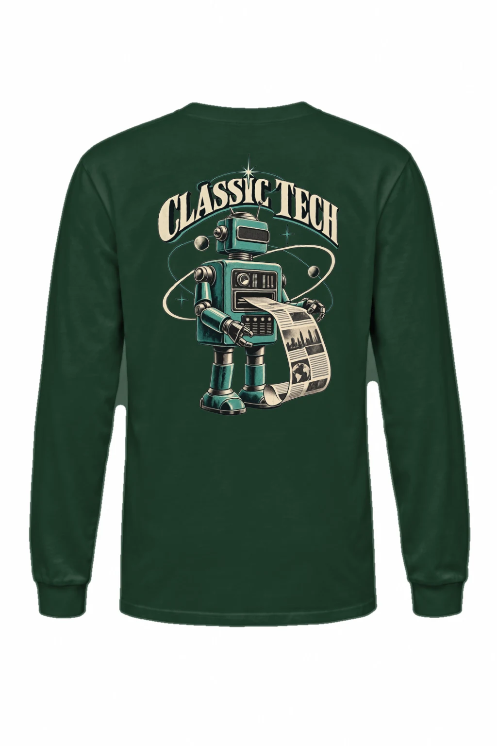 "Classic Tech Newsbot" Unisex Longsleeve T-shirt