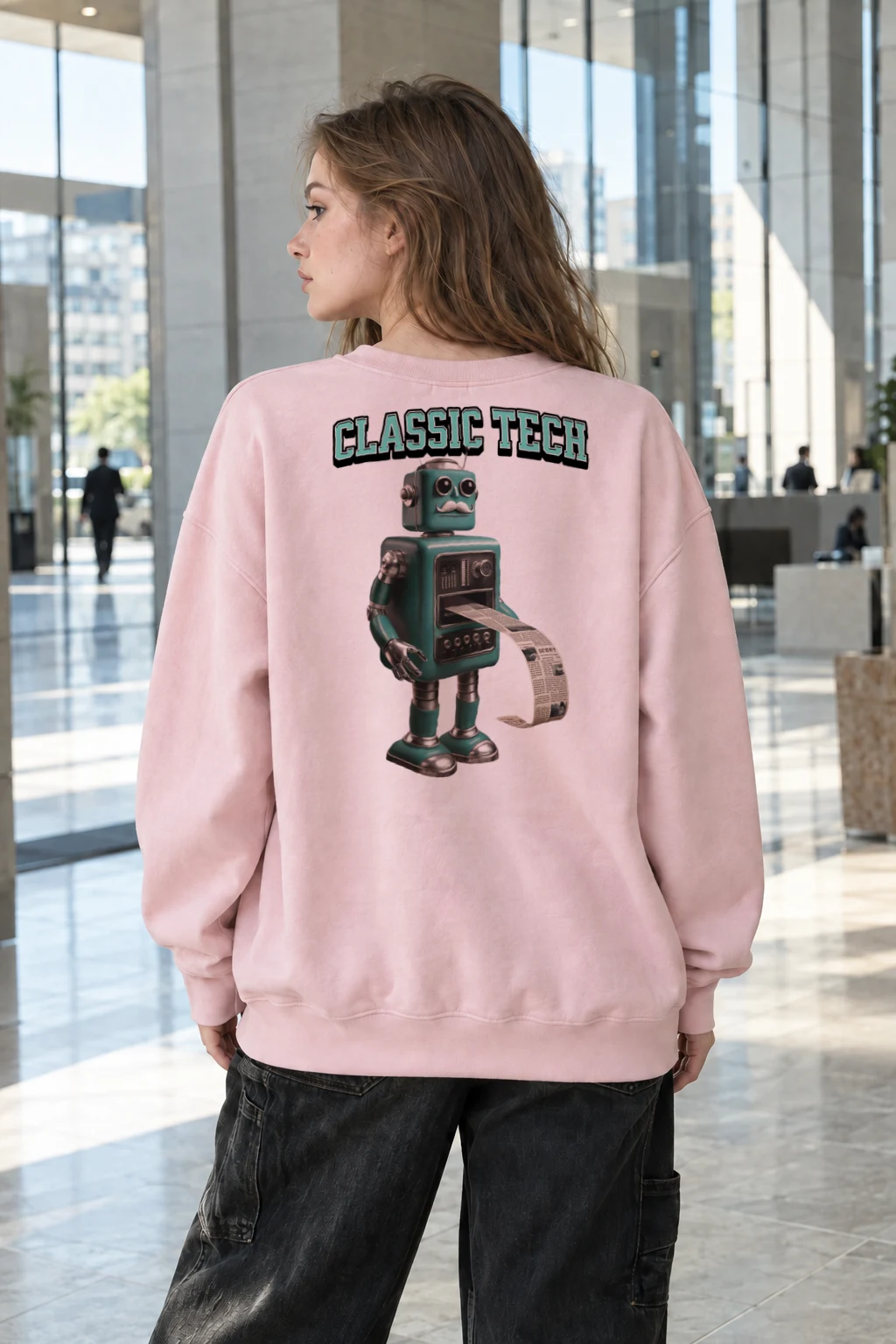 "Classic Tech Robot" Heavy Blend Unisex Crewneck Sweatshirt | Gildan 18000
