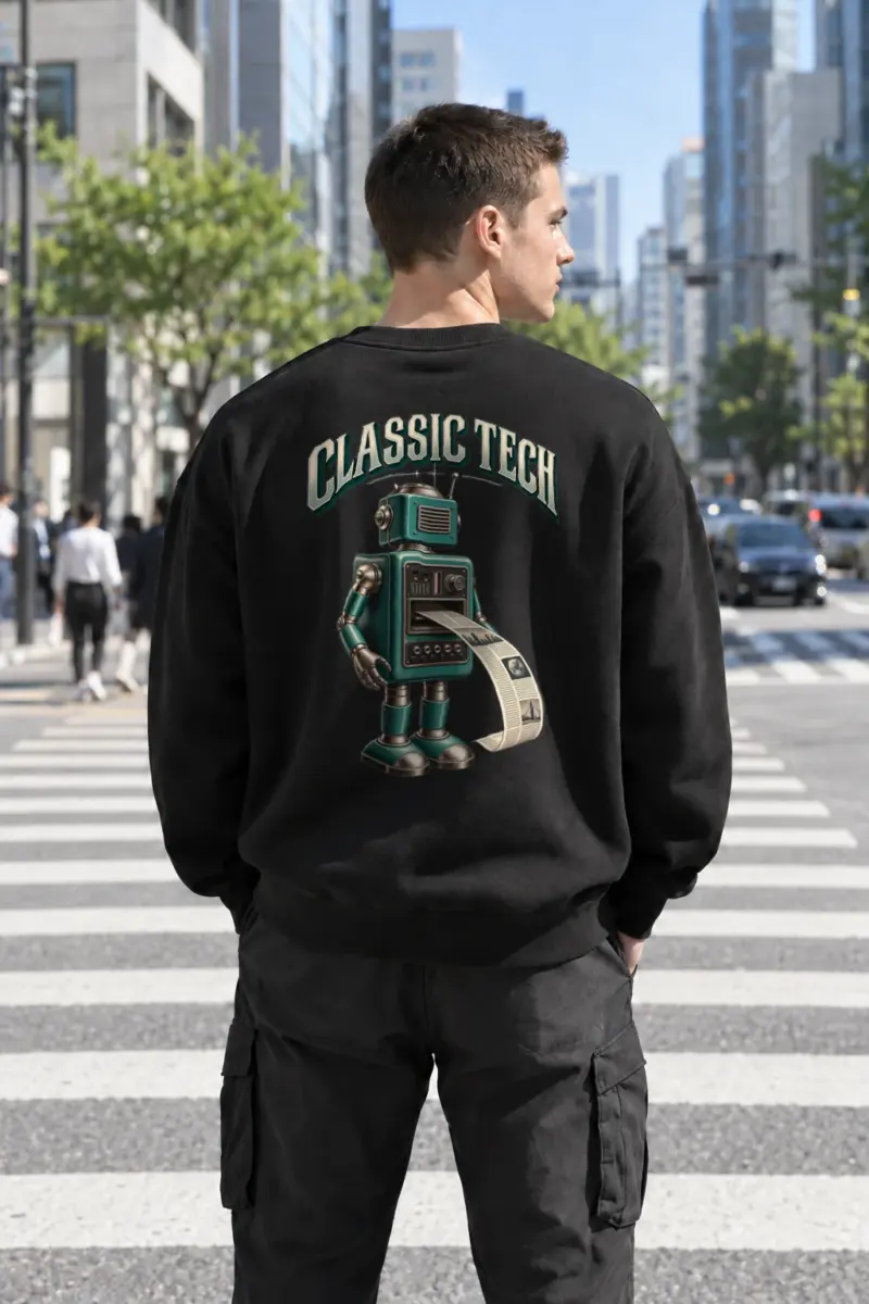"Classic Tech Robot" Heavy Blend Unisex Crewneck Sweatshirt | Gildan 18000