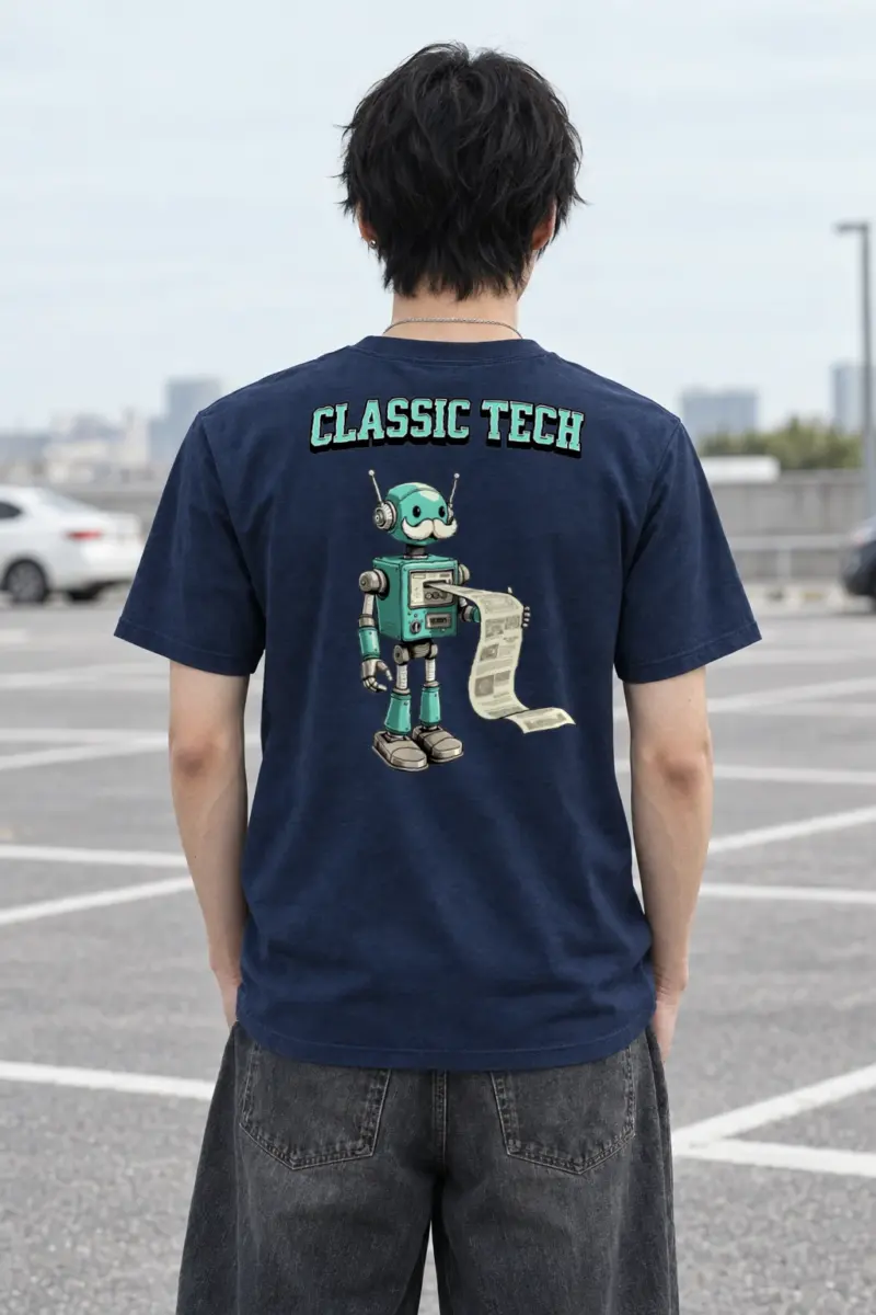 "Classic Tech Robot" Heavyweight Unisex Crewneck T-shirt