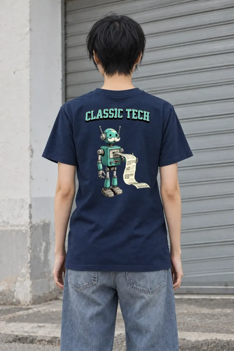 "Classic Tech Robot" Heavyweight Unisex Crewneck T-shirt | Gildan 5000