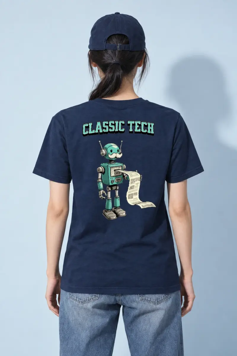 "Classic Tech Robot" Heavyweight Unisex Crewneck T-shirt