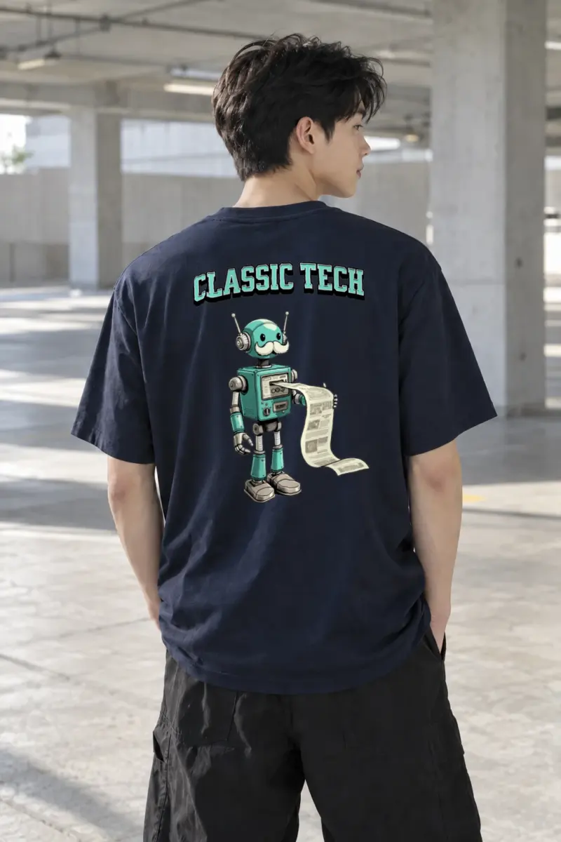 "Classic Tech Robot" Heavyweight Unisex Crewneck T-shirt | Gildan 5000