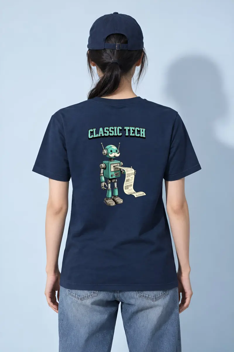 "Classic Tech Robot" Heavyweight Unisex Crewneck T-shirt
