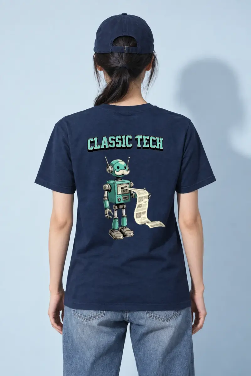 "Classic Tech Robot" Heavyweight Unisex Crewneck T-shirt