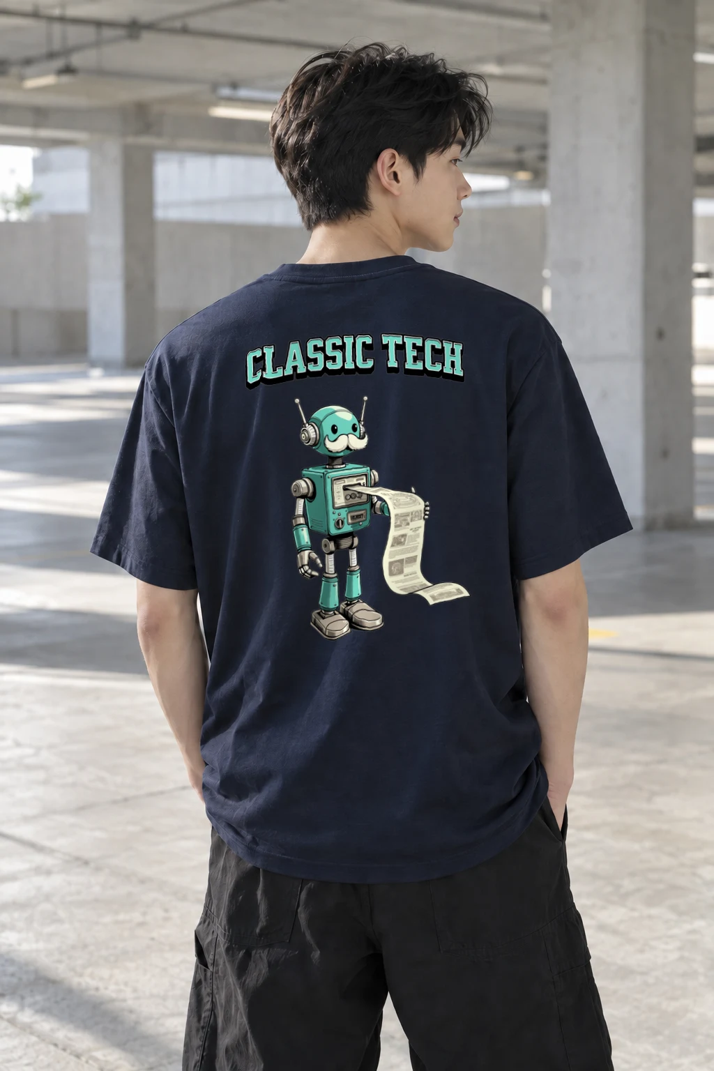 "Classic Tech Robot" Heavyweight Unisex Crewneck T-shirt | Gildan 5000
