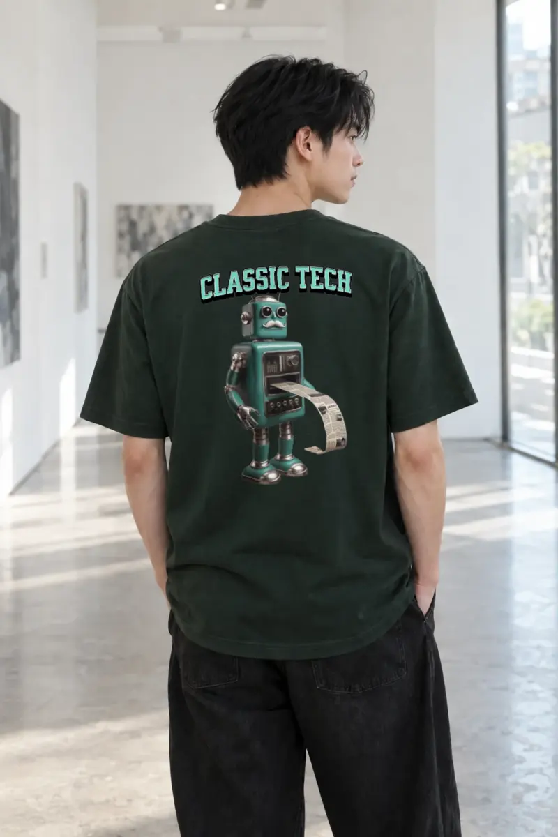 "Classic Tech Robot" Heavyweight Unisex Crewneck T-shirt | Gildan 5000