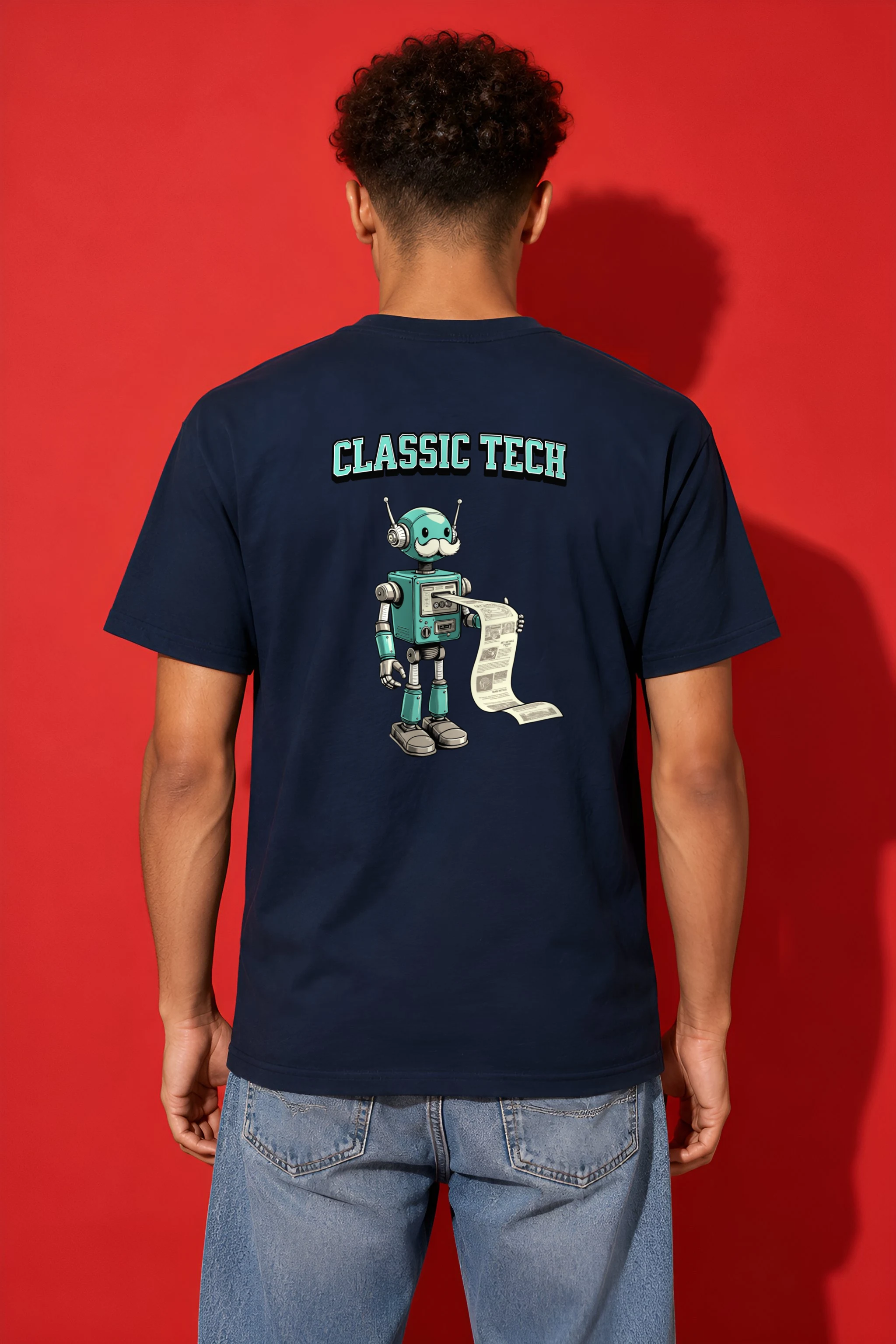 "Classic Tech Robot" Heavyweight Unisex Crewneck T-shirt