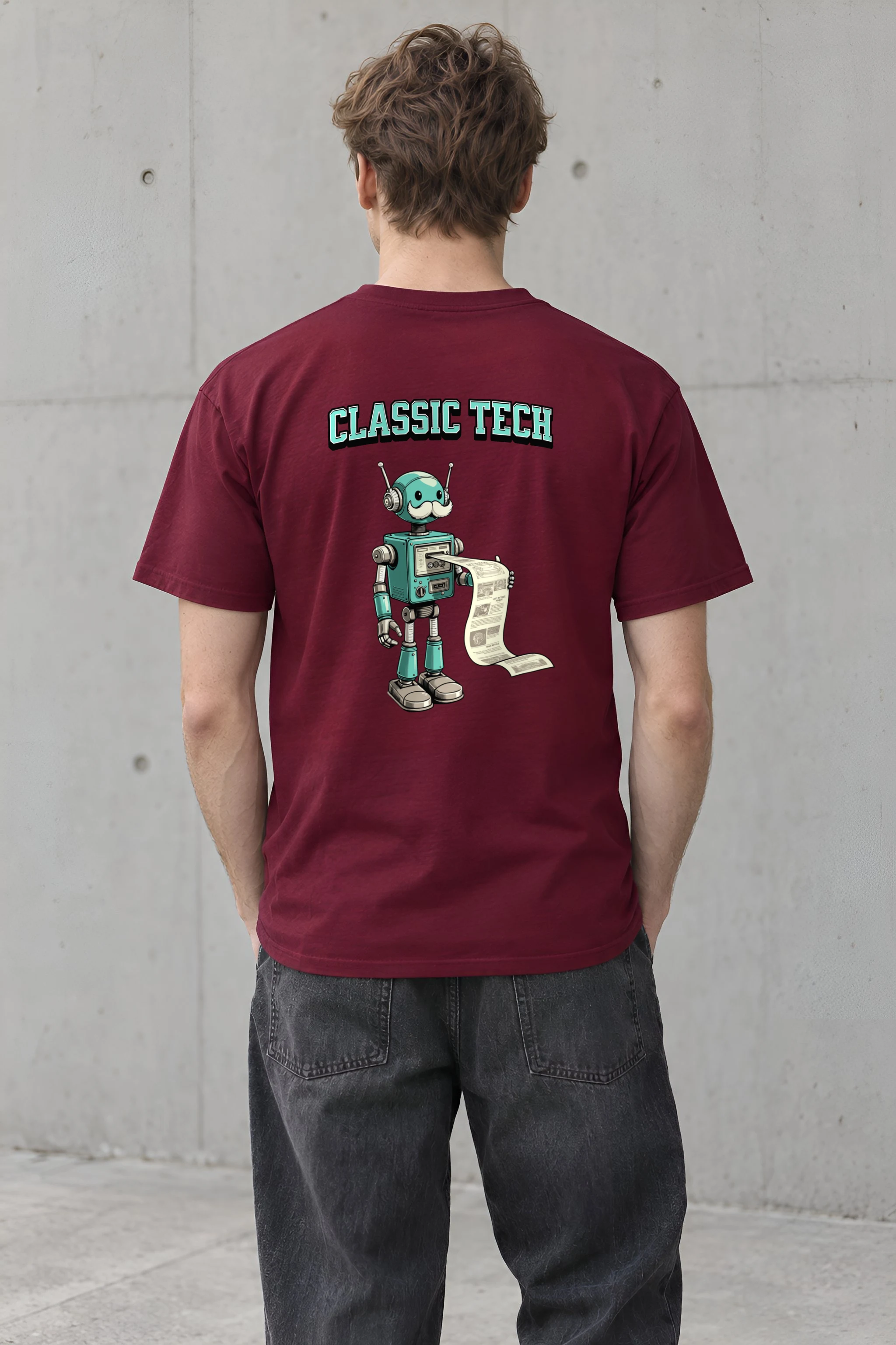 "Classic Tech Robot" Heavyweight Unisex Crewneck T-shirt