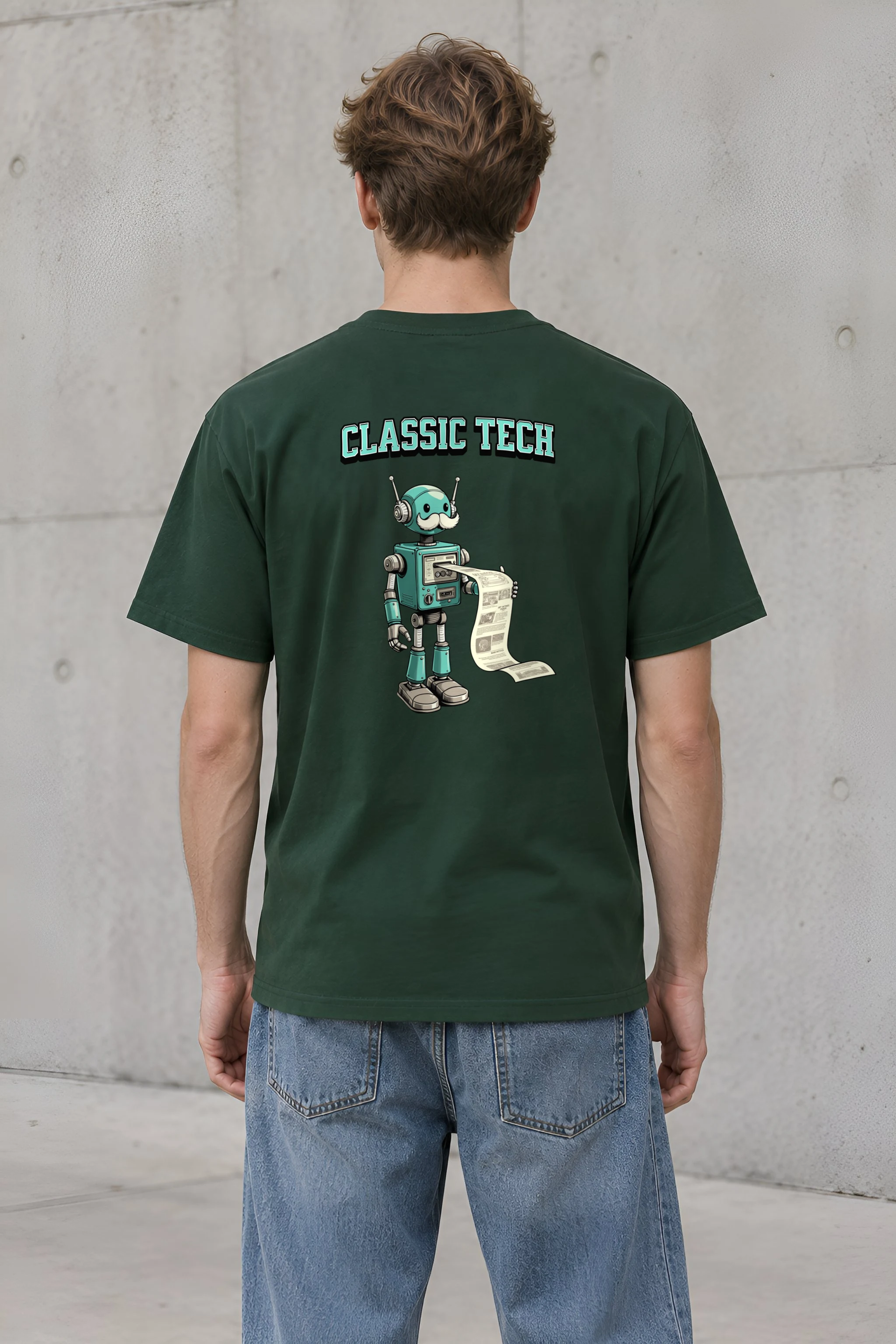 "Classic Tech Robot" Heavyweight Unisex Crewneck T-shirt