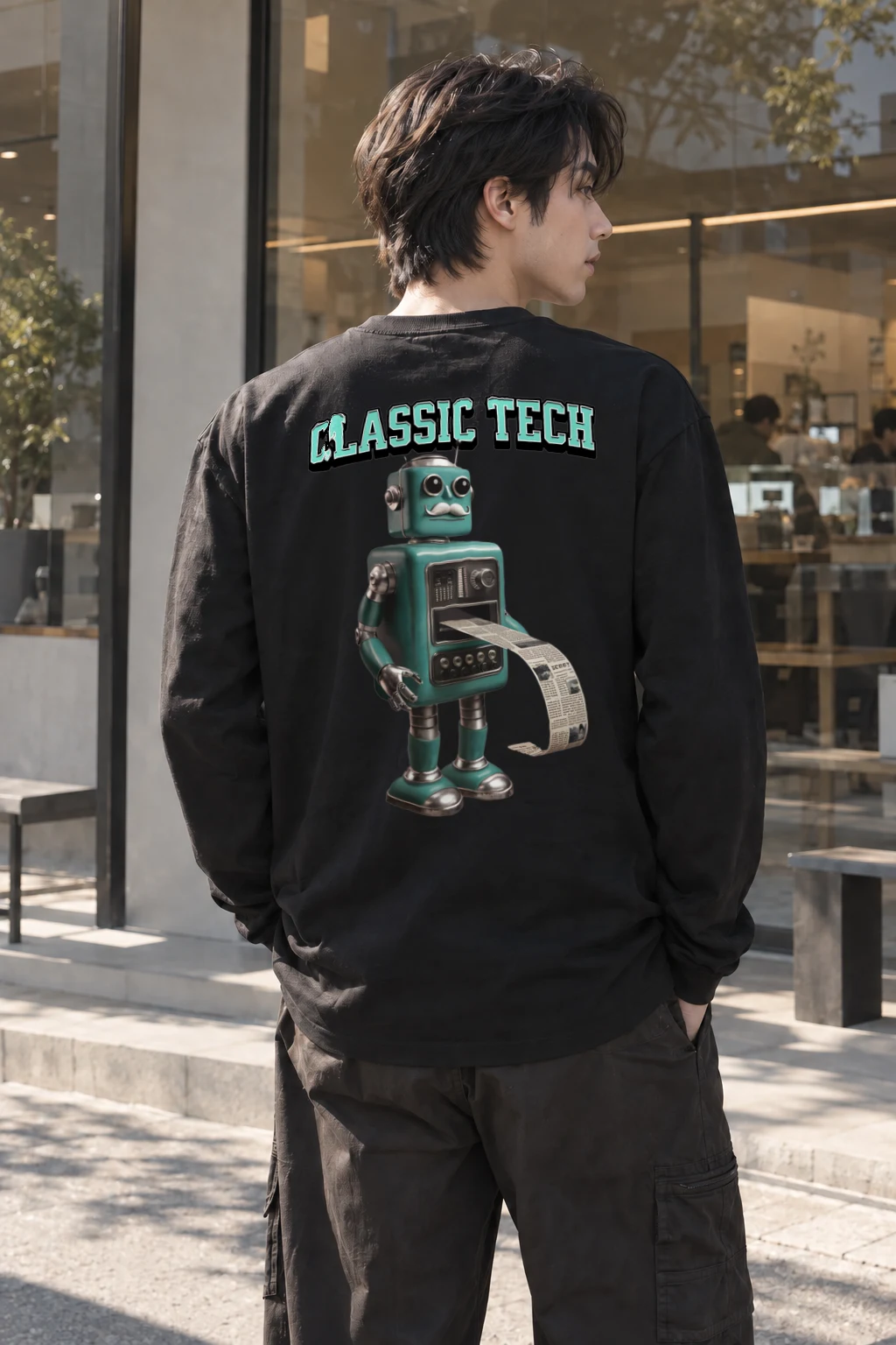"Classic Tech" Unisex Longsleeve T-shirt | Gildan 2400