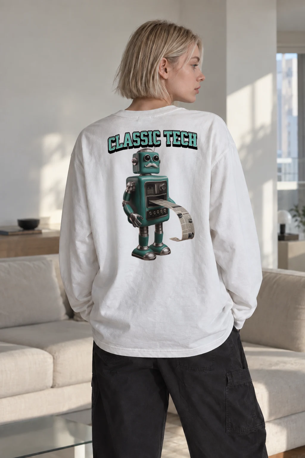 "Classic Tech" Unisex Longsleeve T-shirt | Gildan 2400