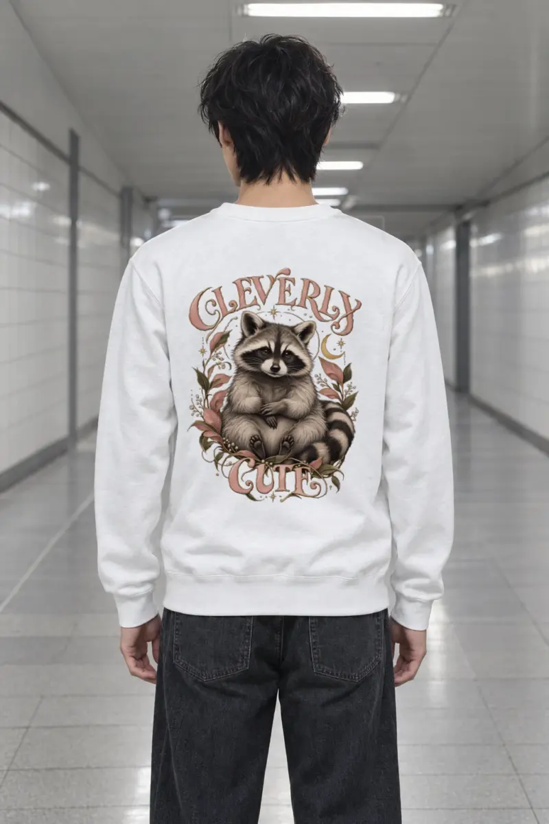 "Cleverly Cute Raccoon" Heavy Blend Unisex Crewneck Sweatshirt