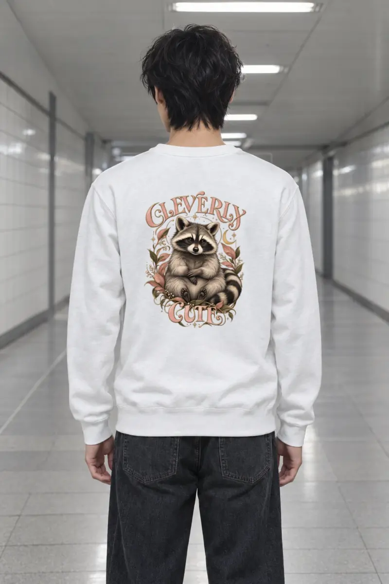 "Cleverly Cute Raccoon" Heavy Blend Unisex Crewneck Sweatshirt