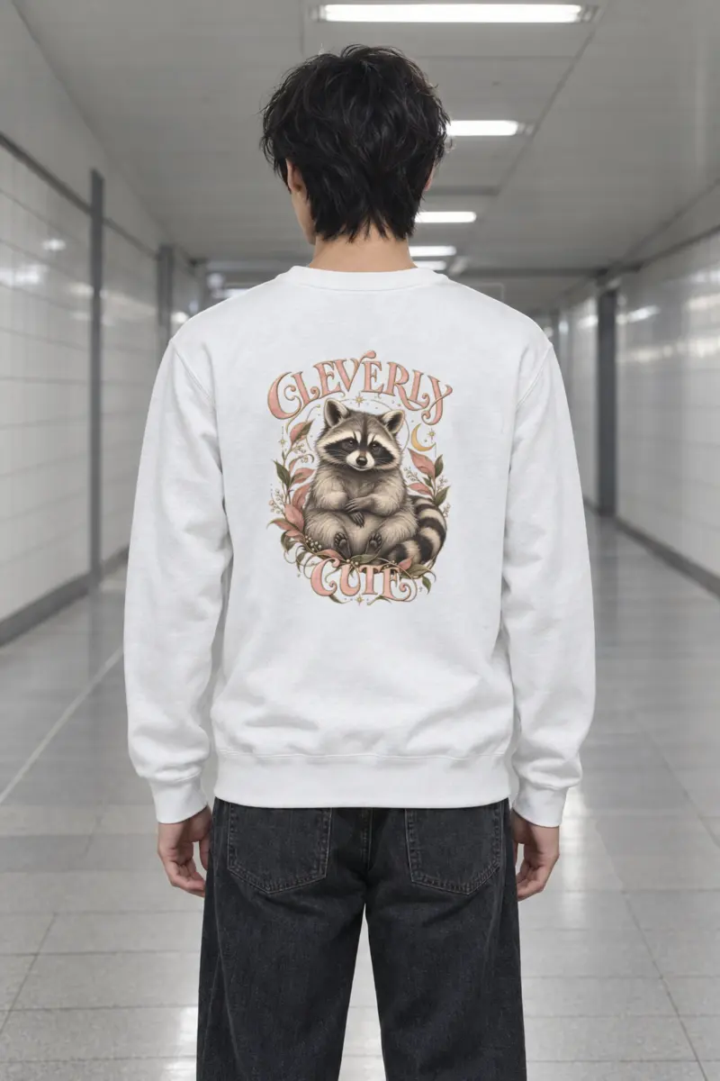 "Cleverly Cute Raccoon" Heavy Blend Unisex Crewneck Sweatshirt