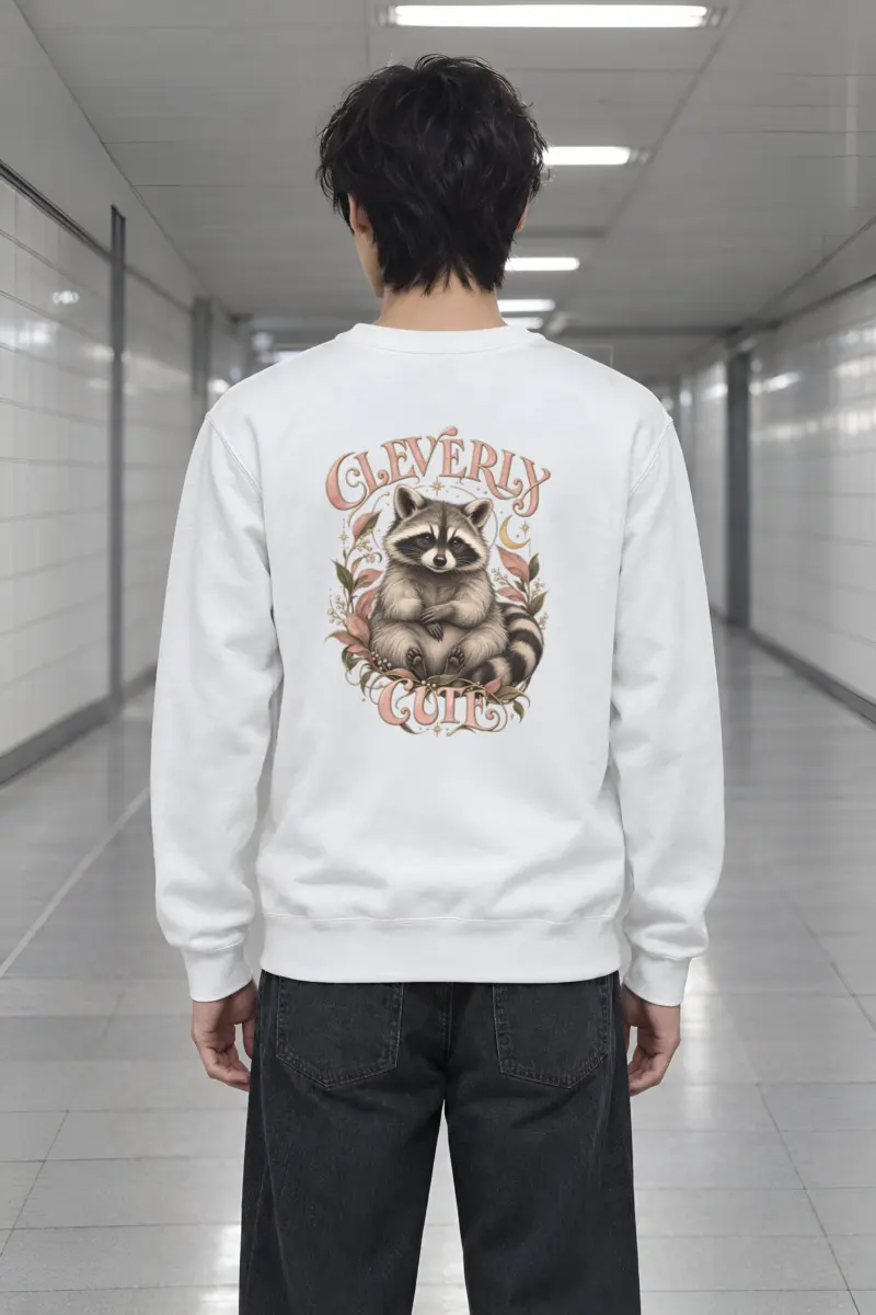 "Cleverly Cute Raccoon" Heavy Blend Unisex Crewneck Sweatshirt