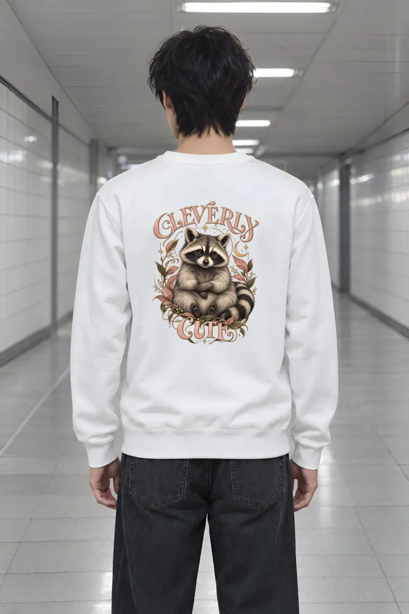 "Cleverly Cute Raccoon" Heavy Blend Unisex Crewneck Sweatshirt