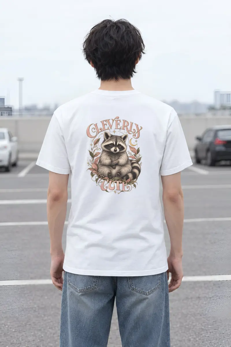"Cleverly Cute Raccoon" Heavyweight Unisex Crewneck T-shirt