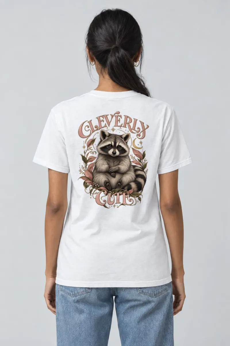"Cleverly Cute Raccoon" Heavyweight Unisex Crewneck T-shirt | Gildan 5000