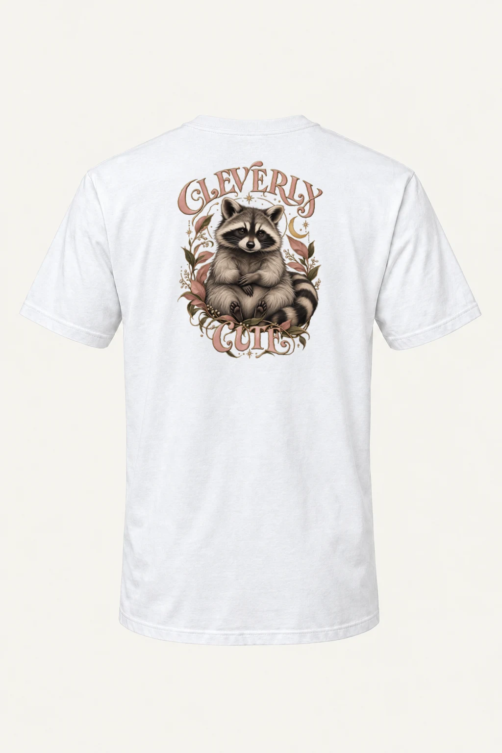 "Cleverly Cute Raccoon" Heavyweight Unisex Crewneck T-shirt | Gildan 5000
