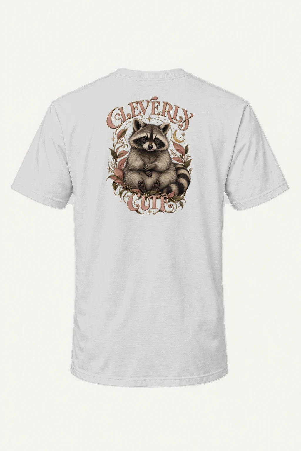 "Cleverly Cute Raccoon" Heavyweight Unisex Crewneck T-shirt | Gildan 5000