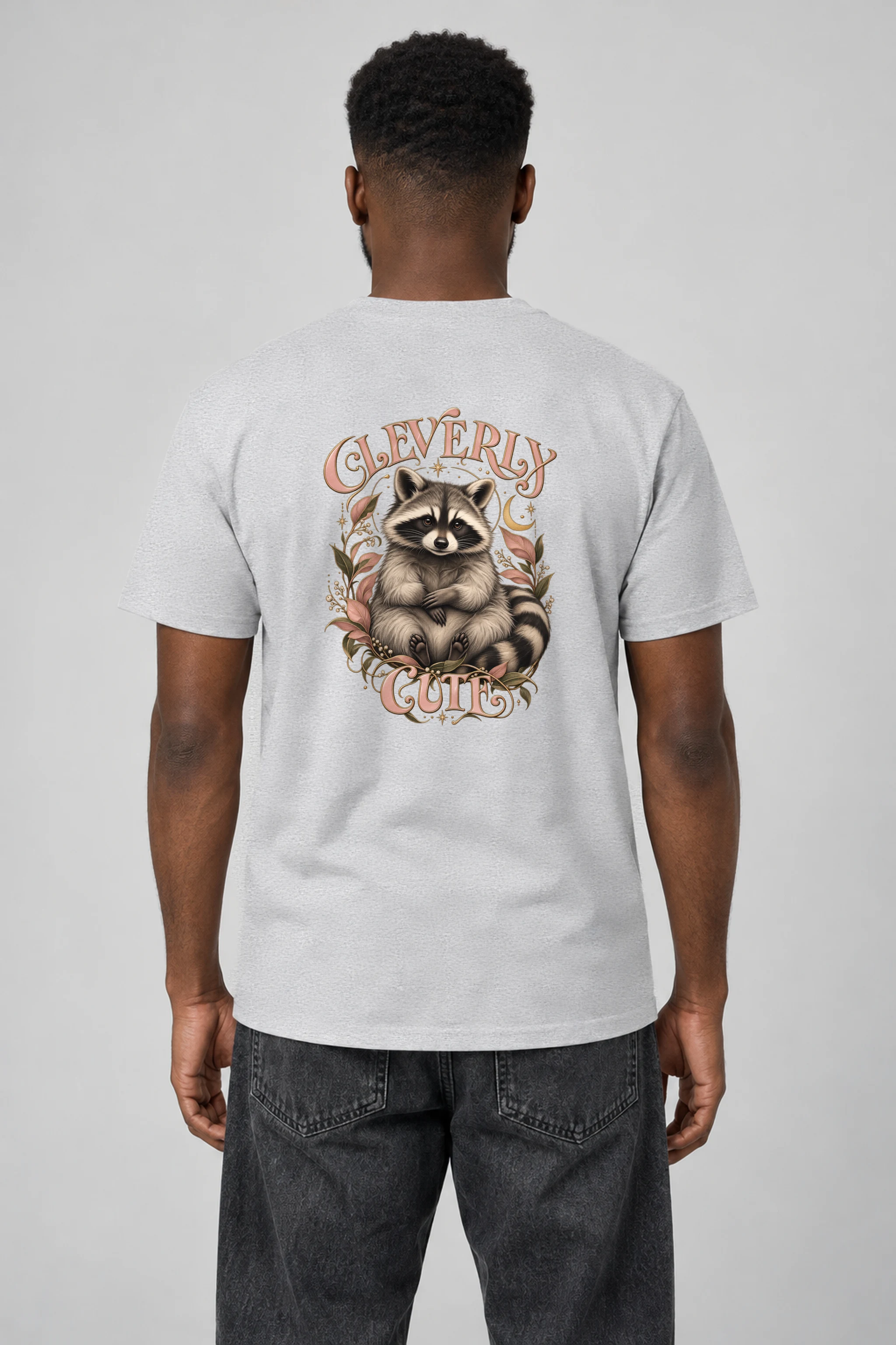 "Cleverly Cute Raccoon" Heavyweight Unisex Crewneck T-shirt