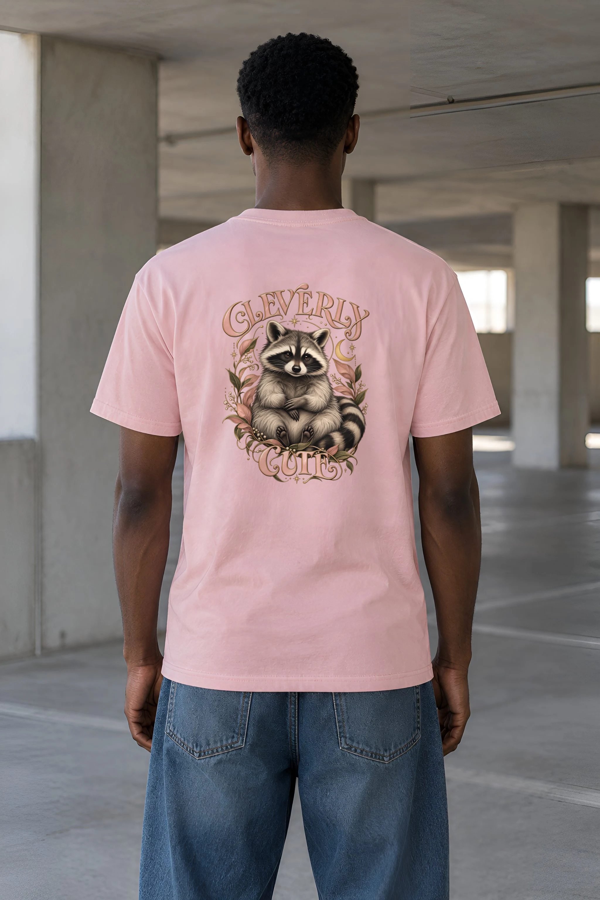 "Cleverly Cute Raccoon" Heavyweight Unisex Crewneck T-shirt