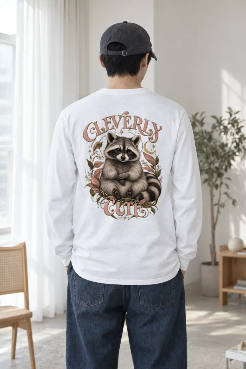 "Cleverly Cute Raccoon" Unisex Longsleeve T-shirt | Gildan 2400