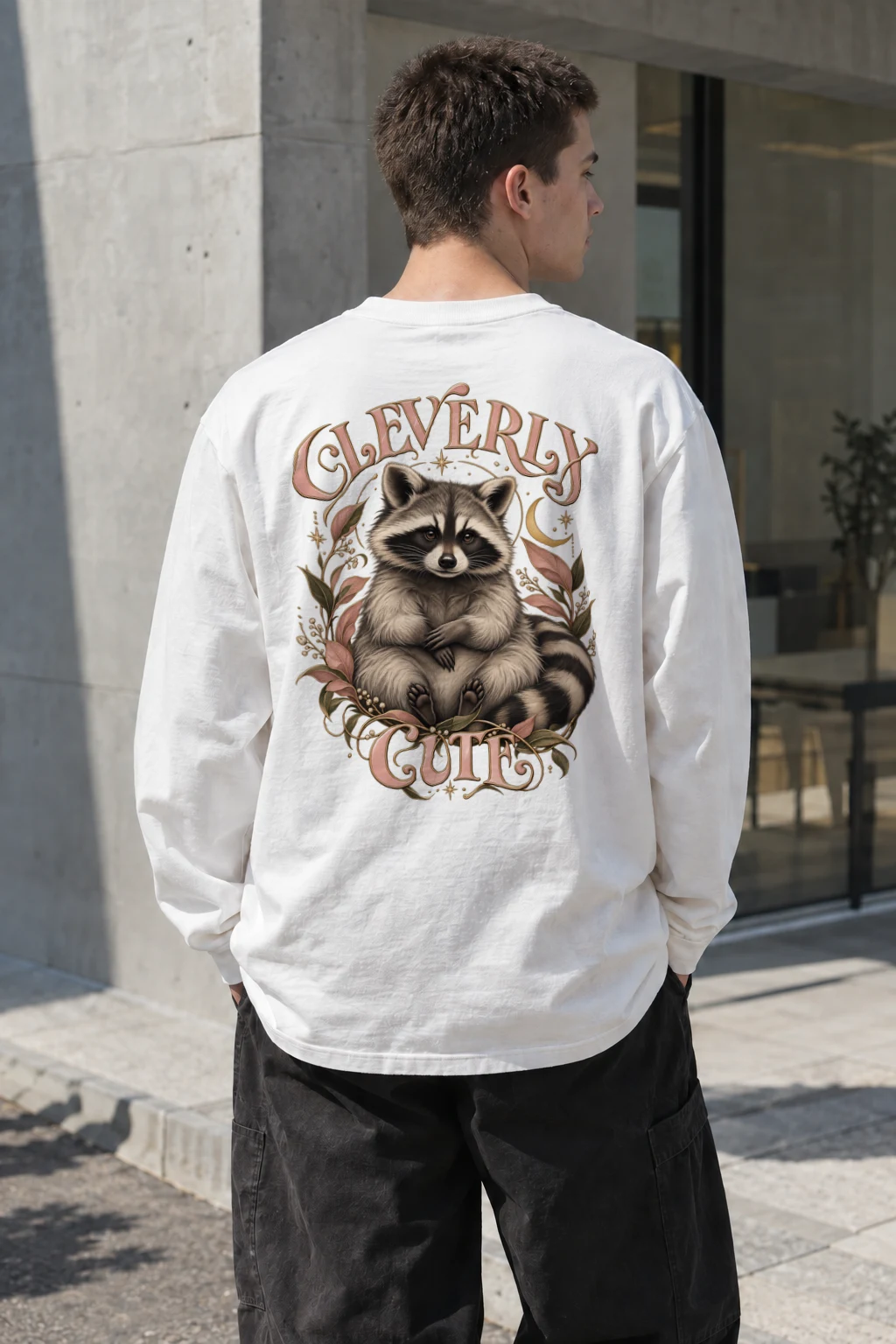 "Cleverly Cute Raccoon" Unisex Longsleeve T-shirt | Gildan 2400