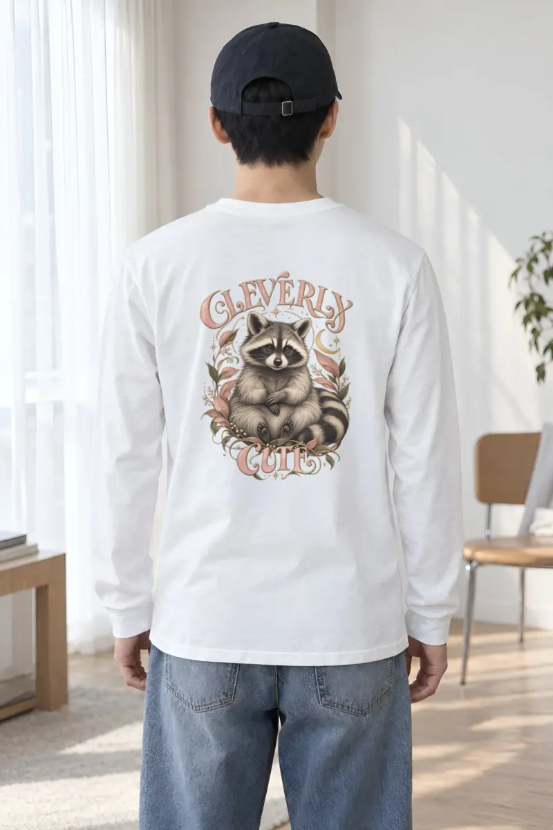 "Cleverly Cute Raccoon" Unisex Longsleeve T-shirt