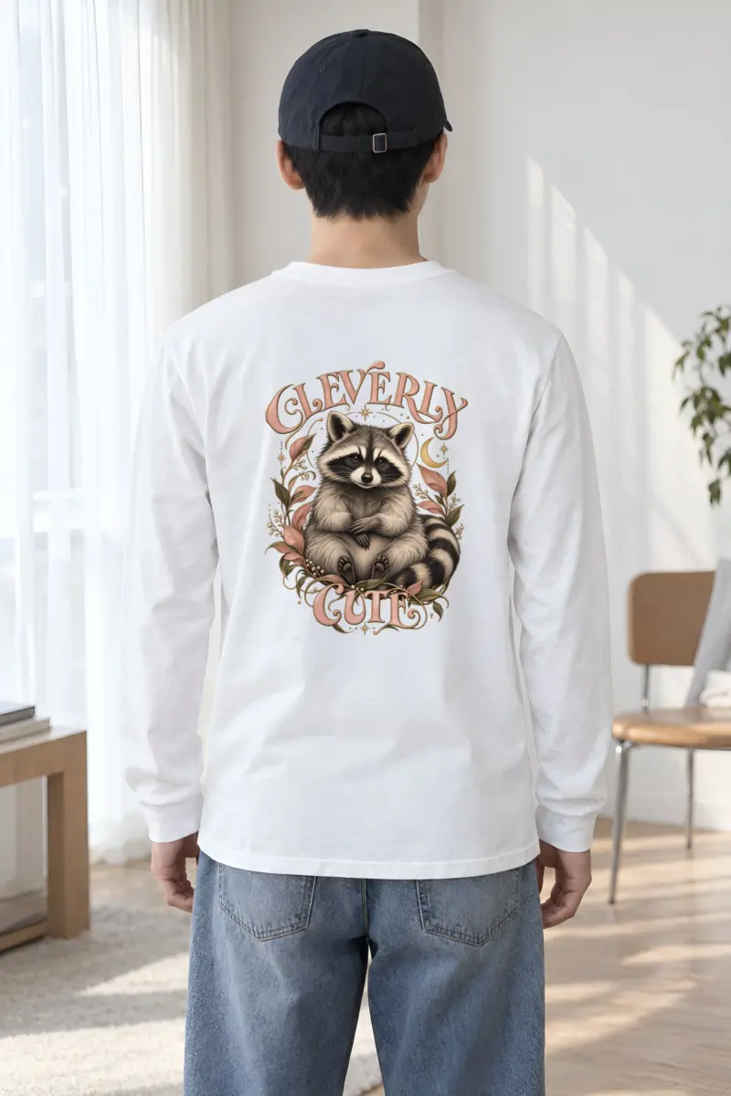 "Cleverly Cute Raccoon" Unisex Longsleeve T-shirt
