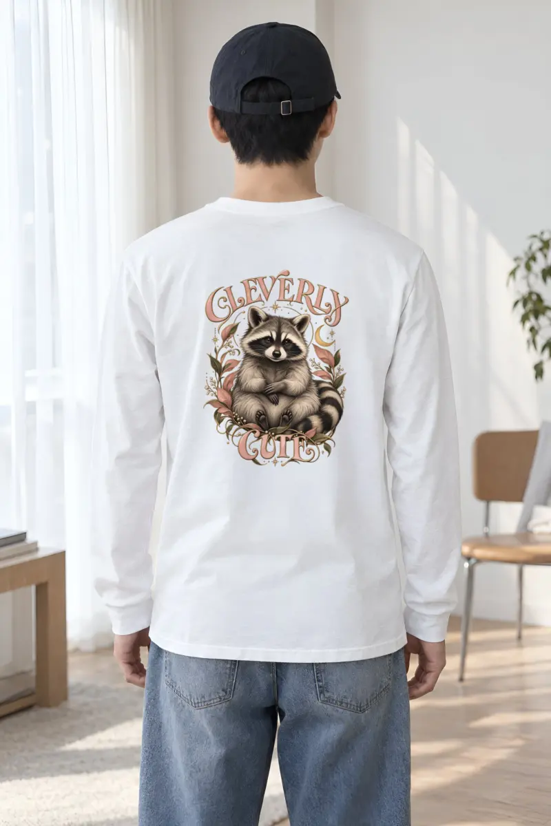 "Cleverly Cute Raccoon" Unisex Longsleeve T-shirt
