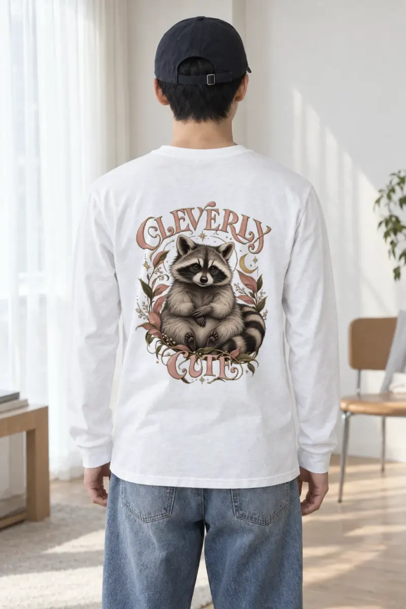 "Cleverly Cute Raccoon" Unisex Longsleeve T-shirt