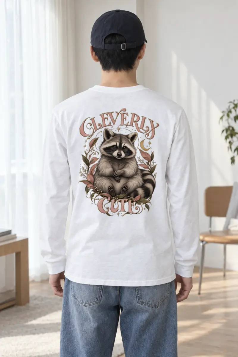 "Cleverly Cute Raccoon" Unisex Longsleeve T-shirt