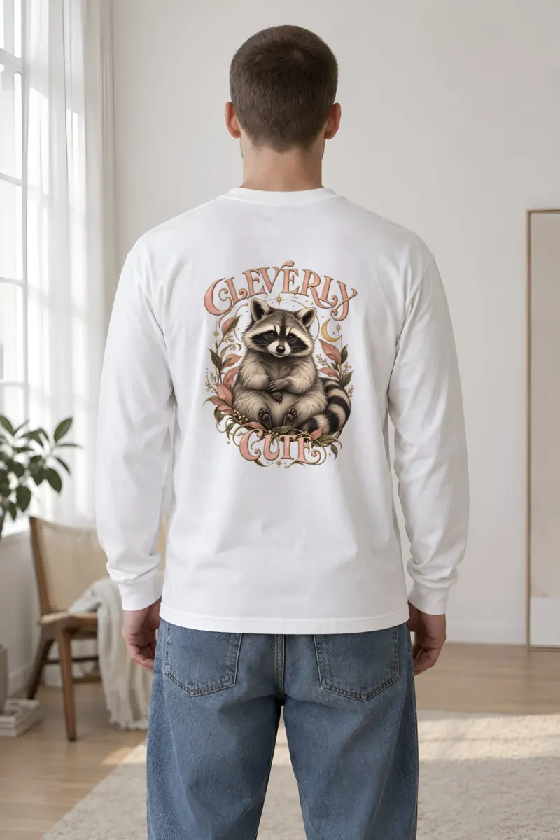 "Cleverly Cute Raccoon" Unisex Longsleeve T-shirt