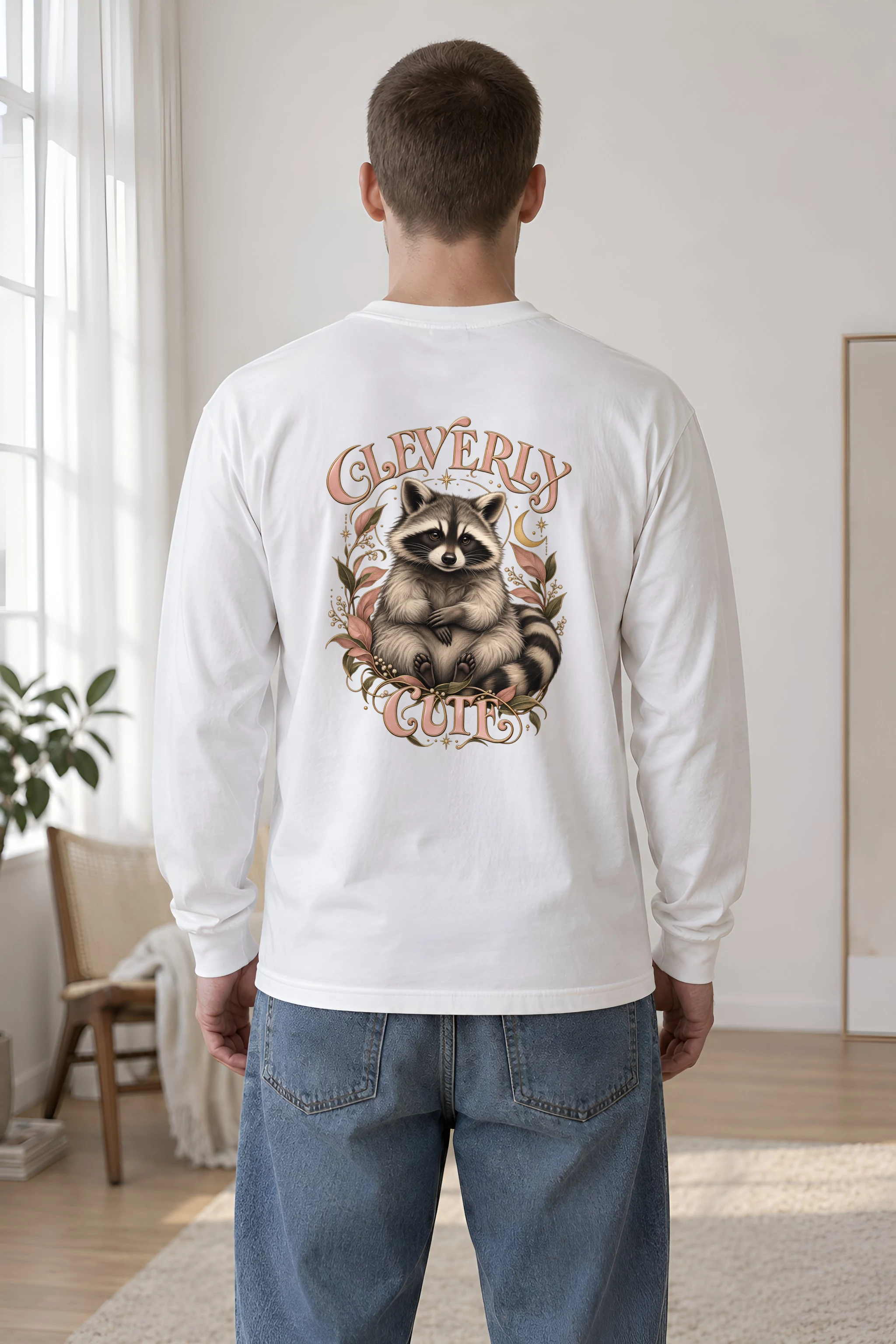 "Cleverly Cute Raccoon" Unisex Longsleeve T-shirt